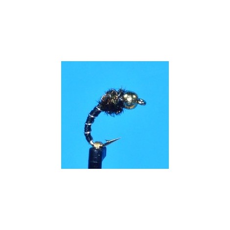 Tungsten Bead Head Zebra Midge Black