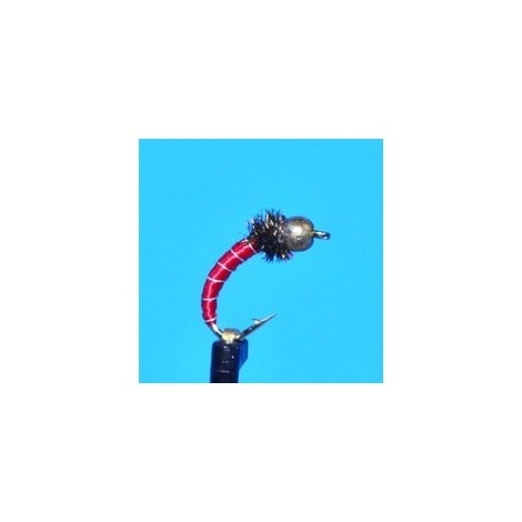 Tungsten Bead Head Zebra Midge Red